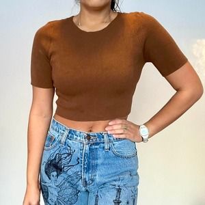 Ribbed baby tee crop top